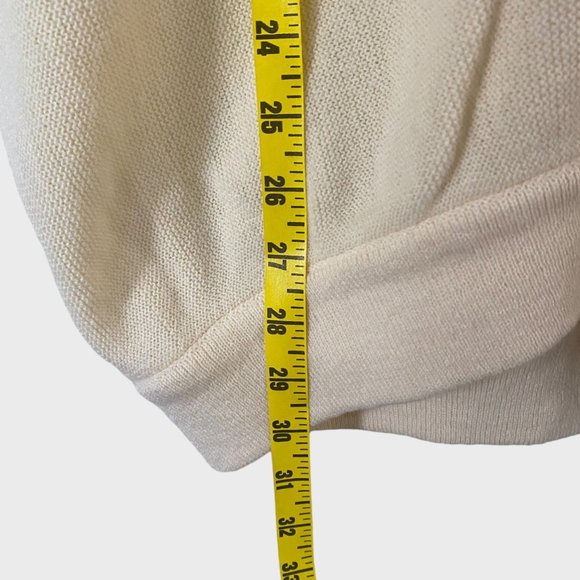 Vintage IZOD V-Neck Button-Front Golf Cardigan Mens XL Cream Long-Sleeve Sweater - Picture 11 of 11
